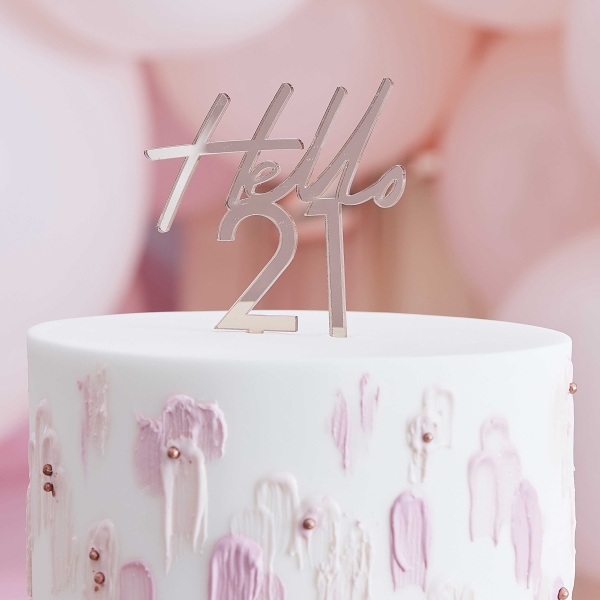 Cake Topper - Hello 21